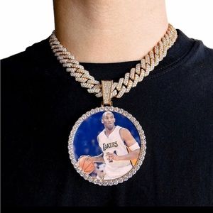 Diamond necklace with picture in charm